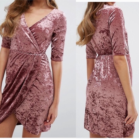 ASOS Dresses & Skirts - 2/$60 ASOS velvet wrap front dress